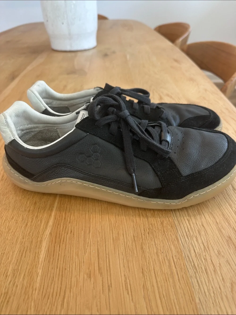 Vivo Barefoot Men's Black and Gray Minimalist Lace-Up Sneakers
